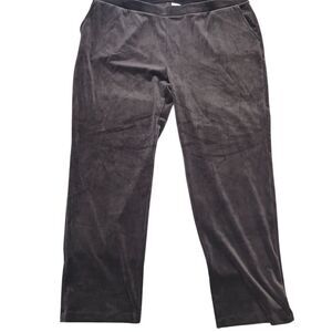 Chico's Zenergy Women's Gray‎ Velour Sweatpants Size 4 (20/22) Casual Pull-On